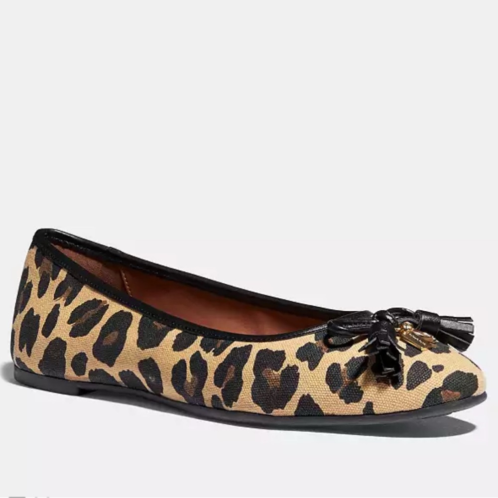 Coach Benni Ballet With Leopard Print